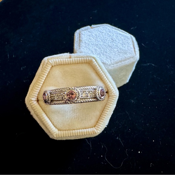Judith Ripka Pink Tourmaline & CZ Ring